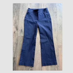 Spanx Wide Leg Dress Pants Navy Size S Pull On High Rise Shapewear Ankle Work